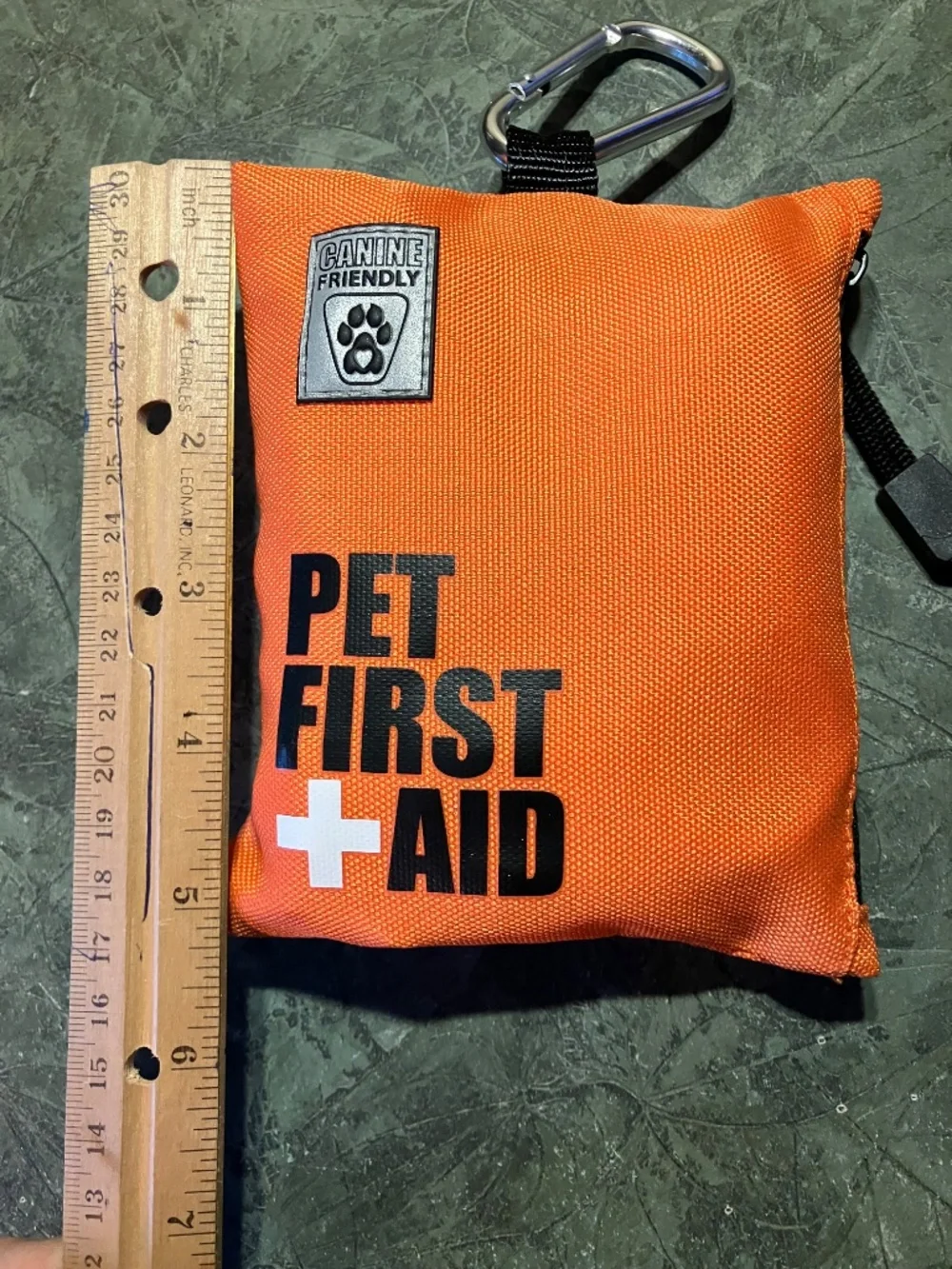 Orange Pet First Aid Kit with Carabiner